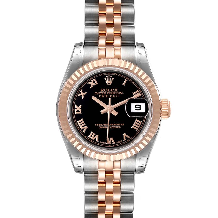Rolex Datejust Steel Everose Gold Roman Numerals Ladies Watch 179171 Unworn SwissWatchExpo