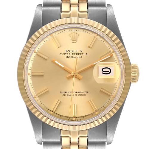 Photo of Rolex Datejust Steel Yellow Gold Dial Vintage Mens Watch 1601