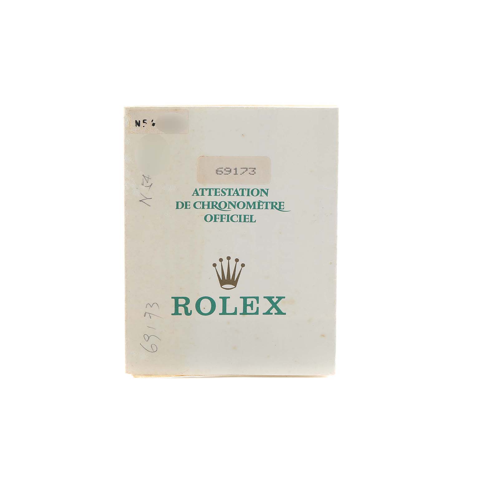 The image shows a Rolex Best Quality
ation card for the Datejust model, with the brand logo and text facing forward.