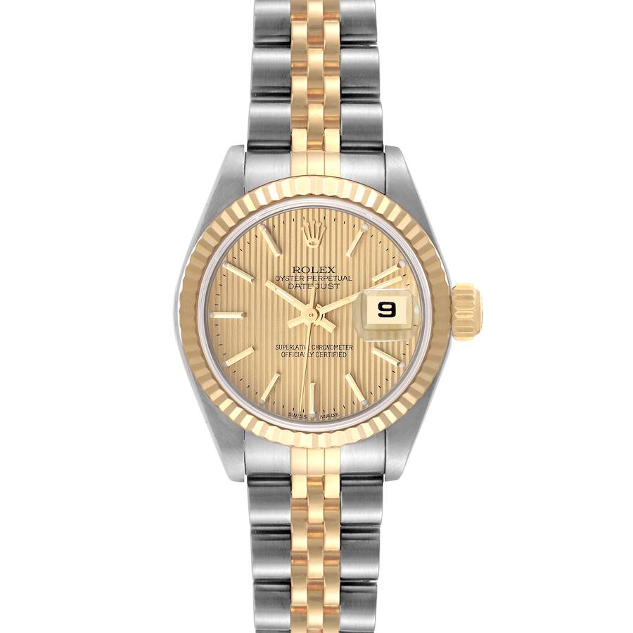 Rolex Datejust Steel Yellow Gold Tapestry Dial Ladies Watch 79173 Box Papers SwissWatchExpo