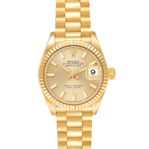 Photo of Rolex President Datejust Yellow Gold Champagne Dial Ladies Watch 279178