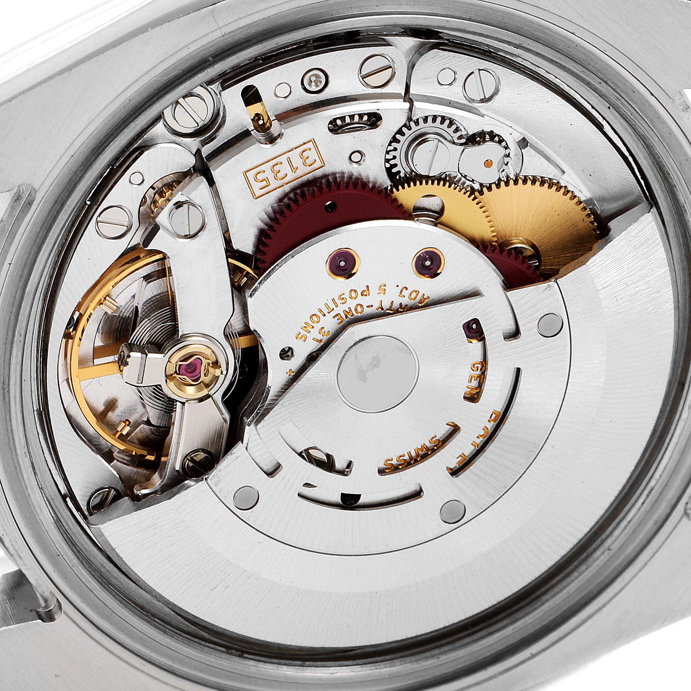 This image shows the internal mechanical movement of the Rolex Turn-o-Graph 116263 Men
s Steel and Gold (two tone) Grey Dial 116263 Men
s Steel and Gold (two tone) Grey Dial model, viewed from the back with visible gears and components.