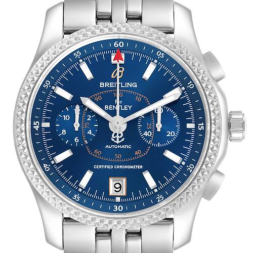 Photo of Breitling Bentley Mark VI Steel Platinum Blue Dial Mens Watch P26362 Box Papers