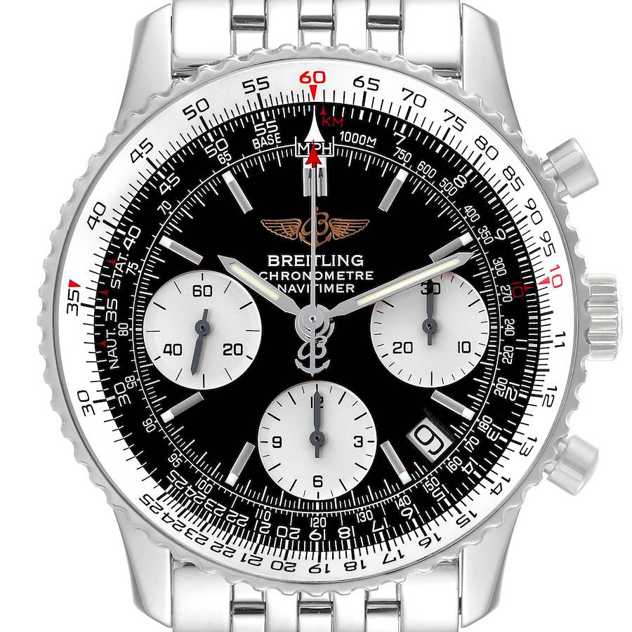 Breitling Navitimer Black Dial Chronograph Steel Mens Watch A23322 SwissWatchExpo