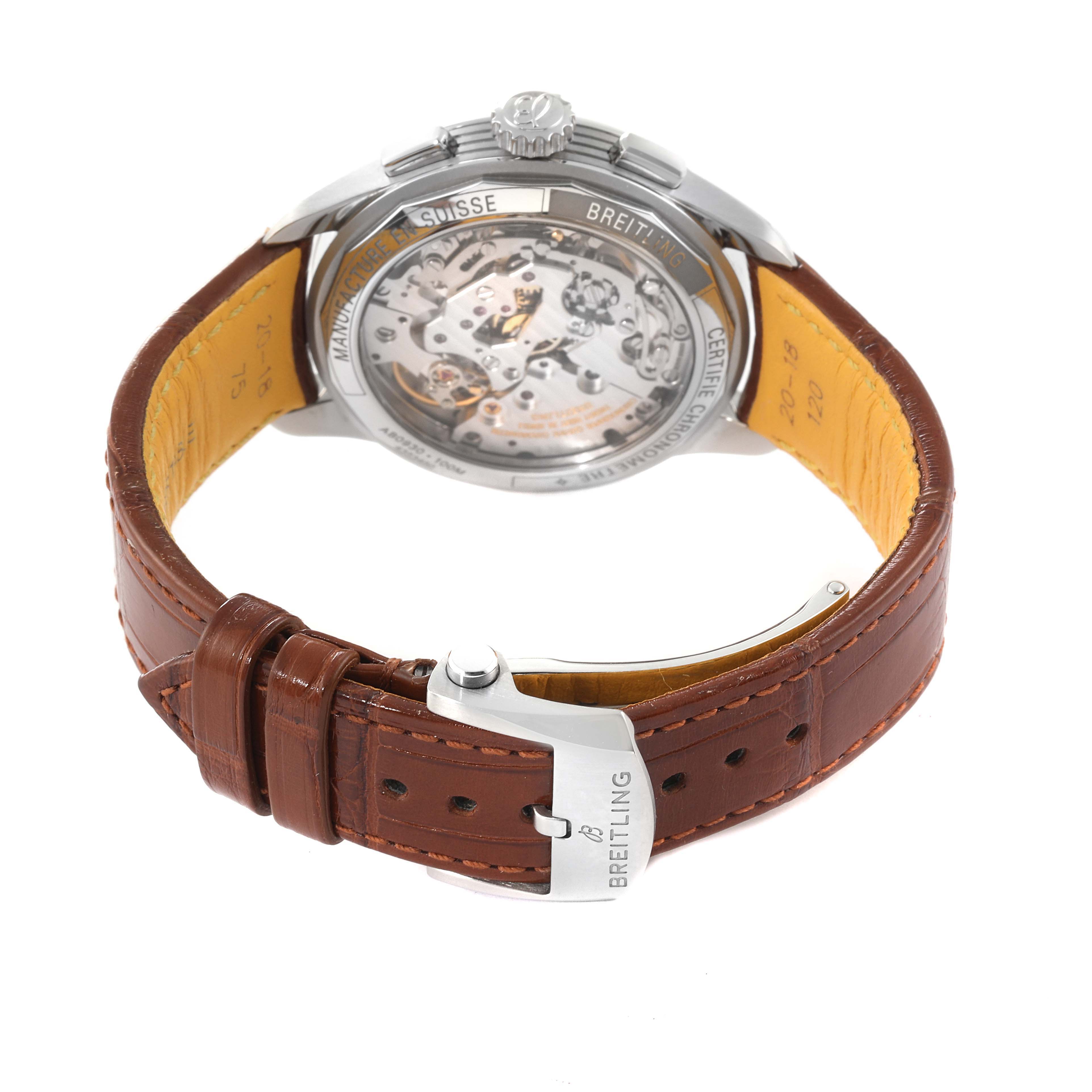 Breitling Premier B09 Chronograph 40 Green Dial Steel Mens Watch AB0930