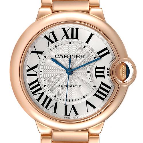 Photo of Cartier Ballon Bleu 36mm Automatic Rose Gold Ladies Watch W69004Z2 Box Card