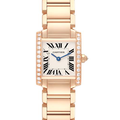 Photo of Cartier Tank Francaise Rose Gold Diamond Ladies Watch WJTA0022 Box Card