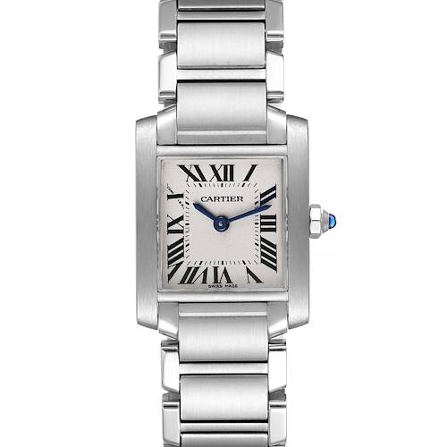 Photo of Cartier Tank Francaise Silver Dial Blue Hands Ladies Watch W51008Q3