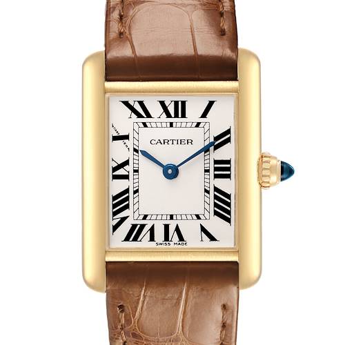 Photo of Cartier Tank Louis Small Yellow Gold Silver Dial Ladies Watch W1529856