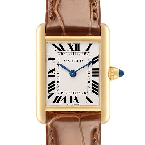 Photo of Cartier Tank Louis Small Yellow Gold Silver Dial Watch W1529856 Box Papers