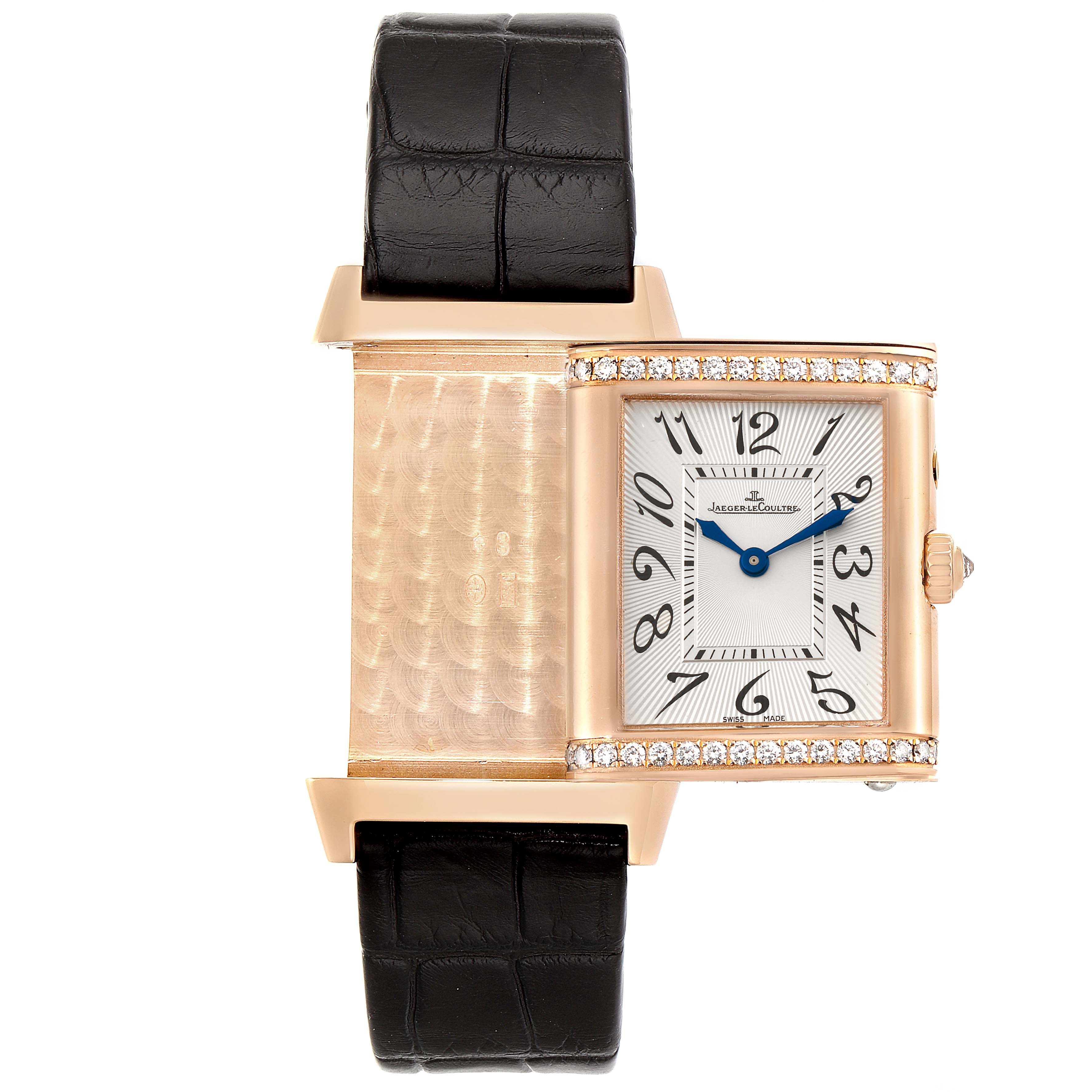 Jaeger LeCoultre Reverso Duetto Duo Classique Rose Gold Diamond Watch ...