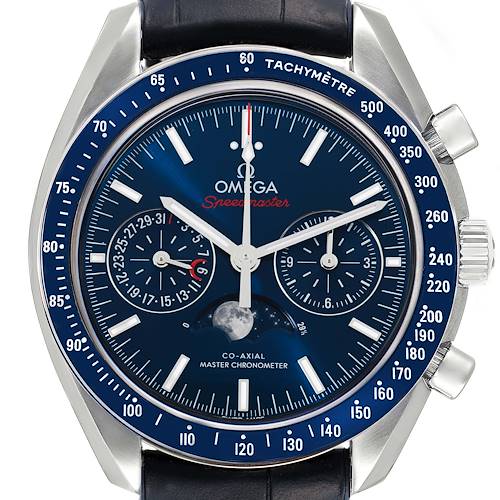Photo of Omega Speedmaster Moonphase Chronograph Steel Mens Watch 304.33.44.52.03.001 Box Card