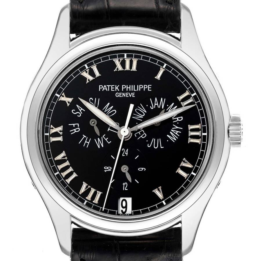 Patek Philippe Complications Annual Calendar White Gold Mens Watch 5035G Box Papers SwissWatchExpo