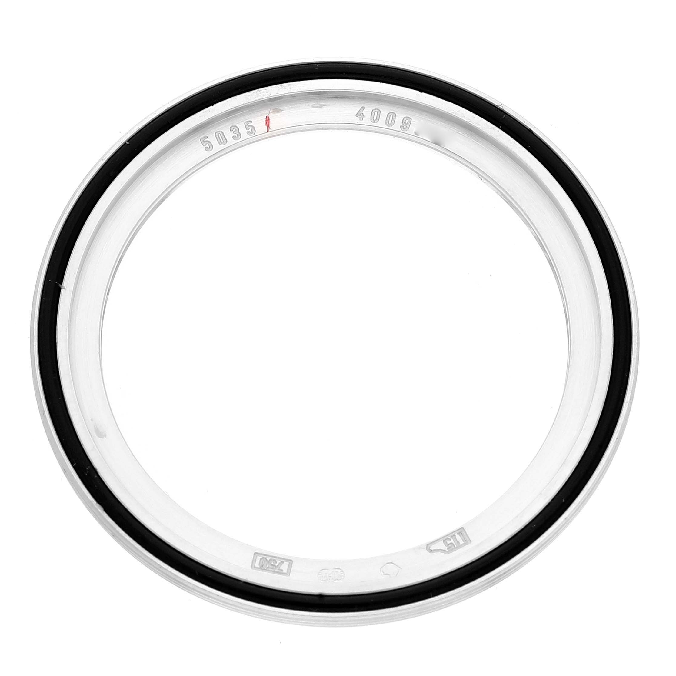 This image shows the bezel ring for the Complications model by Patek Philippe, viewed from a top-down angle.