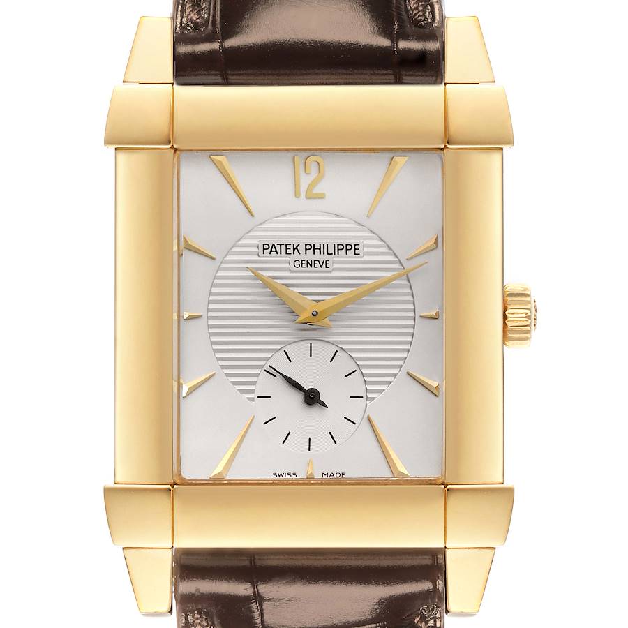 Patek Philippe Gondolo Small Seconds Yellow Gold Silver Dial Mens Watch 5111 SwissWatchExpo