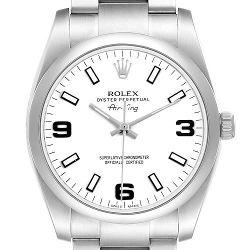 Photo of Rolex Air King 34 Steel White Dial Mens Watch 114200