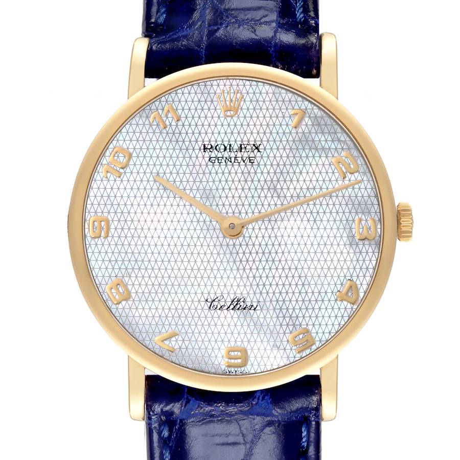 Rolex Cellini Classic Yellow Gold Mother Of Pearl Mens Watch 5112 SwissWatchExpo