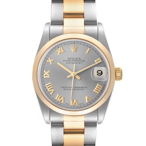 Photo of Rolex Datejust 31 Midsize Steel Yellow Gold Slate Dial Ladies Watch 78243 Box Papers