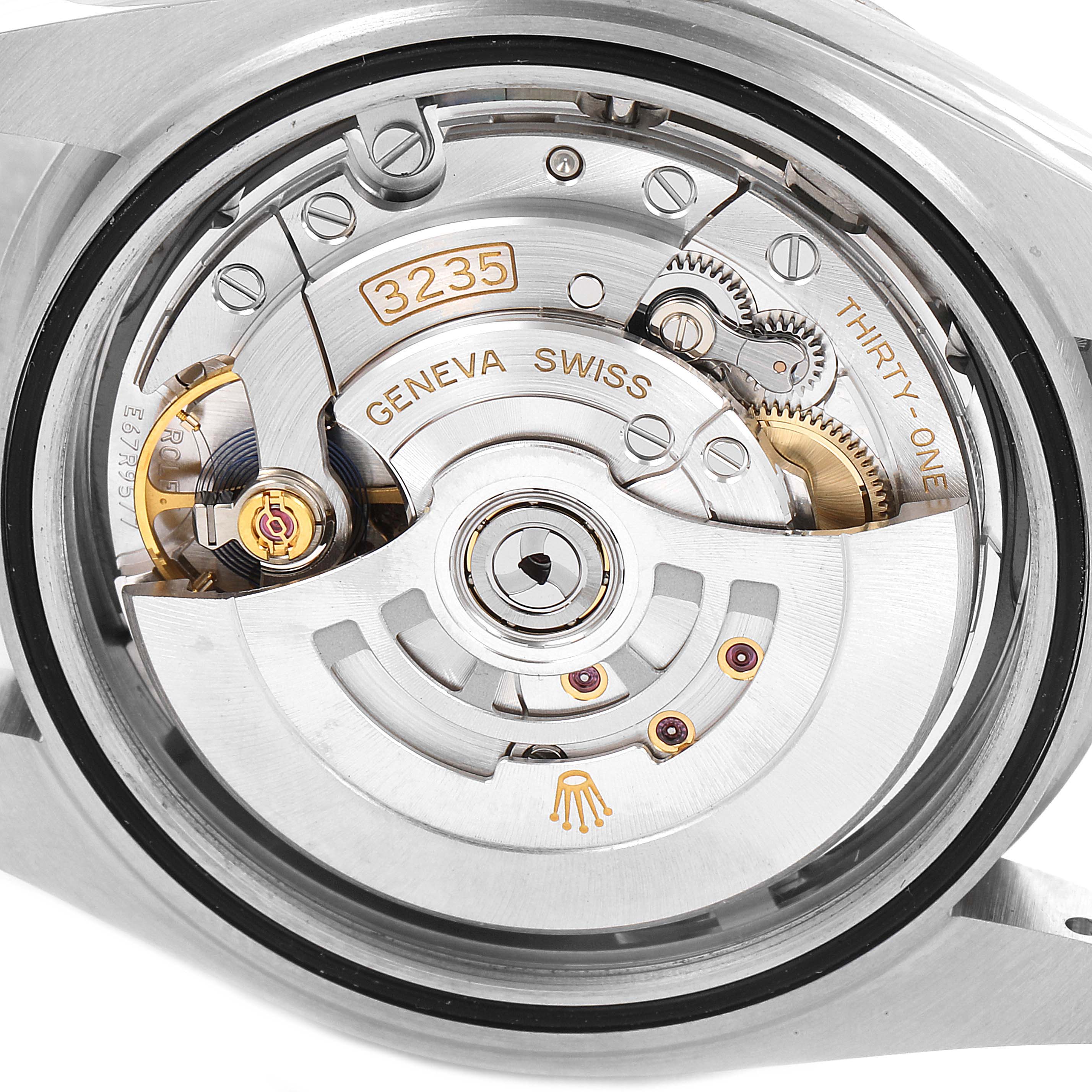 This image shows the back view of the movement mechanism of the Rolex Datejust 41 126334 Men
s Stainless Steel Black Dial 126334 Men
s Stainless Steel Black Dial watch.