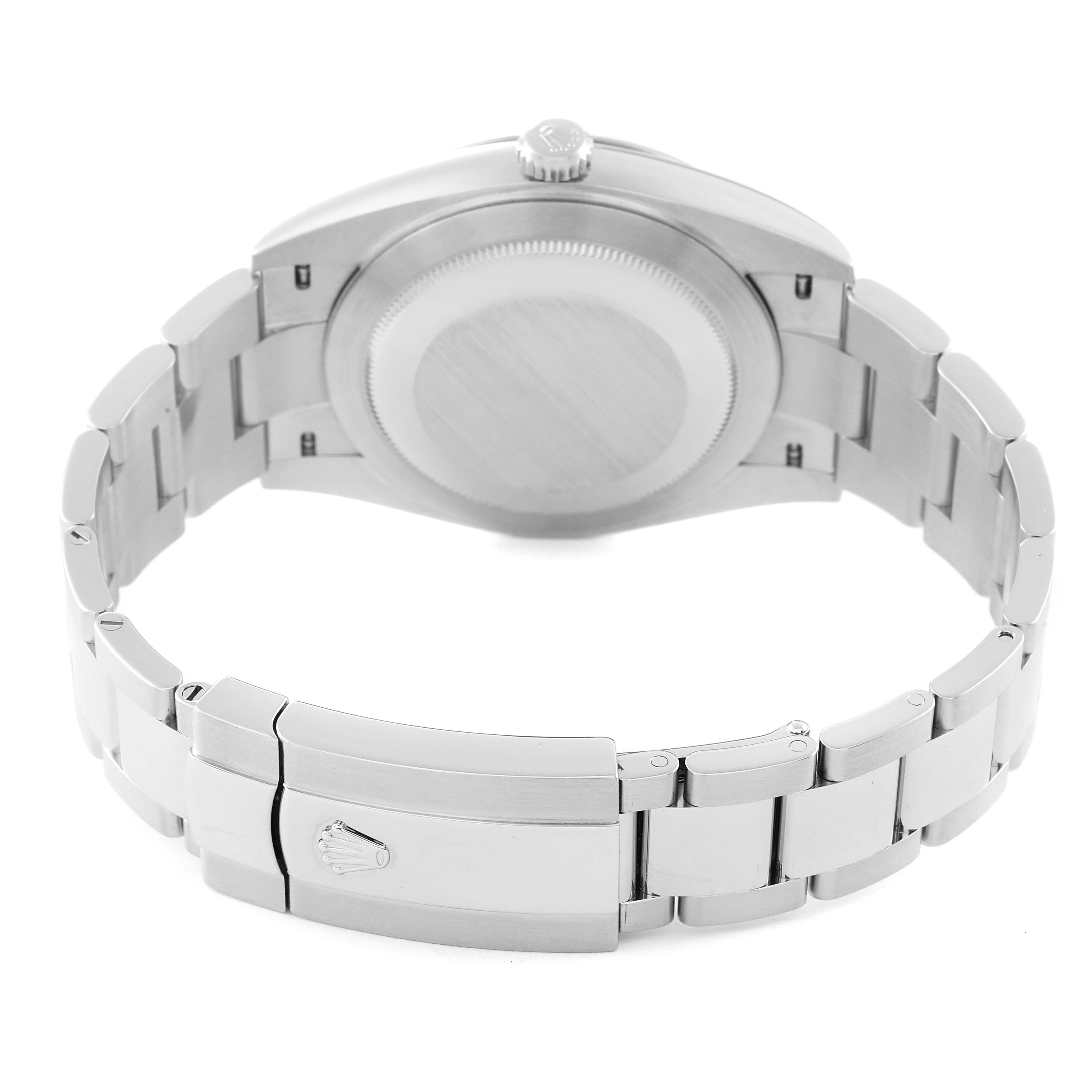 This image shows the back and bracelet of the Rolex Datejust 41 126334 Men's Stainless Steel Blue Dial 126334 Men's Stainless Steel Blue Dial model, highlighting the clasp and case back.