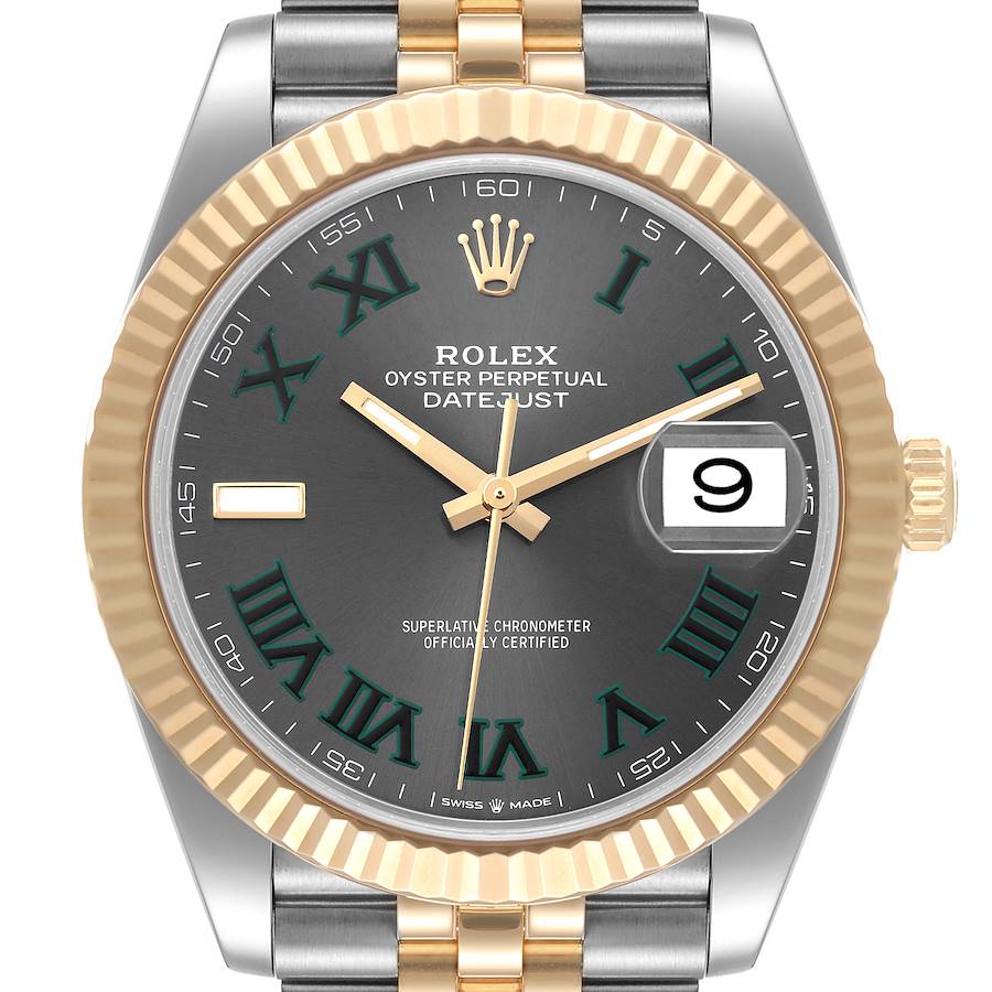 Rolex Datejust 41 Steel Yellow Gold Wimbledon Dial Mens Watch 126333 SwissWatchExpo