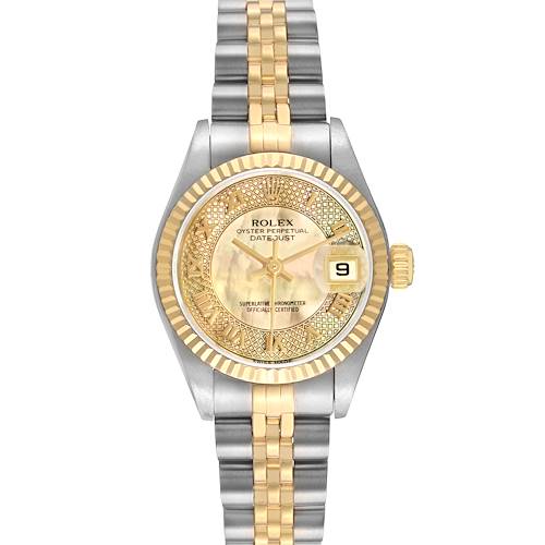 Photo of Rolex Datejust Dial Steel Yellow Gold Decorated Mother of Pearl Dial Watch 79173