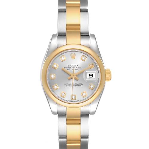 Photo of Rolex Datejust Silver Diamond Dial Steel Yellow Gold Ladies Watch 179163