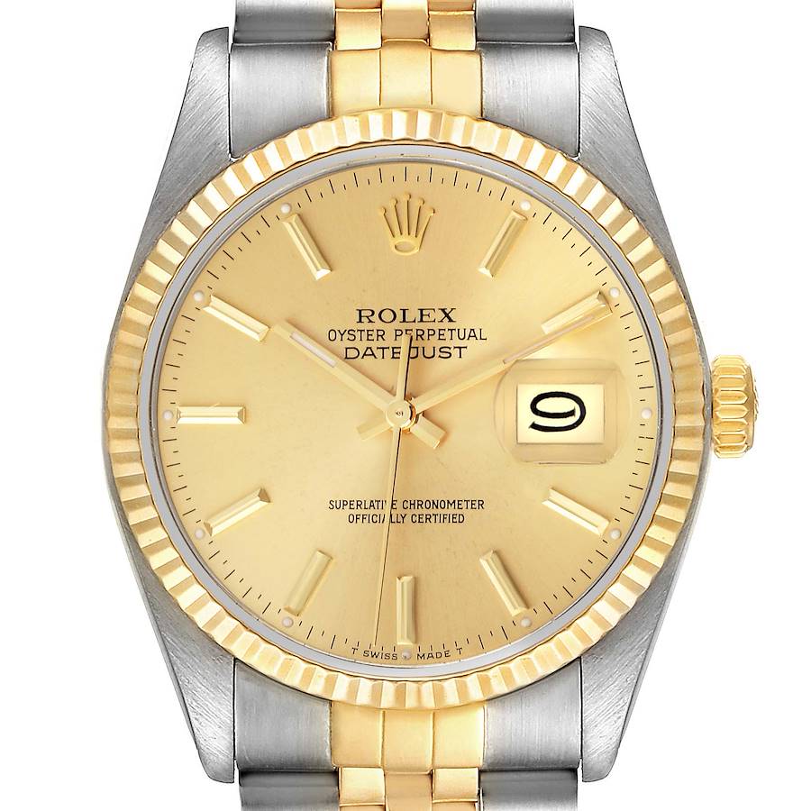 Rolex Datejust Steel Yellow Gold Vintage Mens Watch 16013 SwissWatchExpo