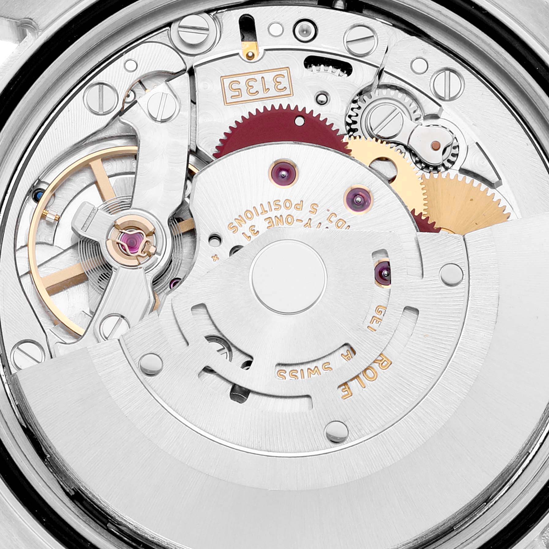 This image shows the internal mechanism of the Rolex Turn-o-Graph 116264 Men's Stainless Steel Black Dial 116264 Men's Stainless Steel Black Dial watch, highlighting its intricate gears and components.