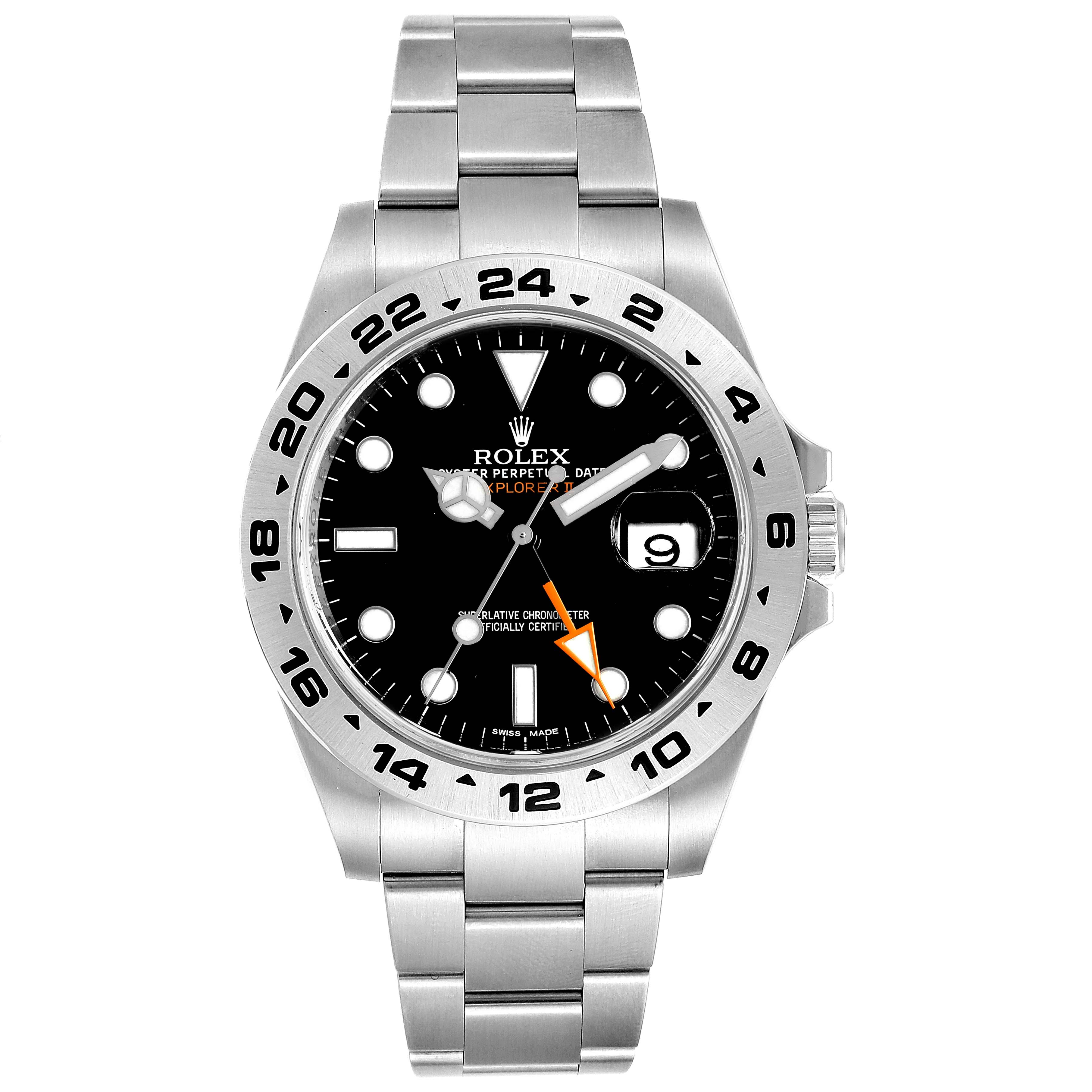 The image shows a front view of a Rolex Explorer 216570 Men's Stainless Steel Black Dial 216570 Men's Stainless Steel Black Dial watch, displaying the face, bezel, hands, bracelet, and date window.