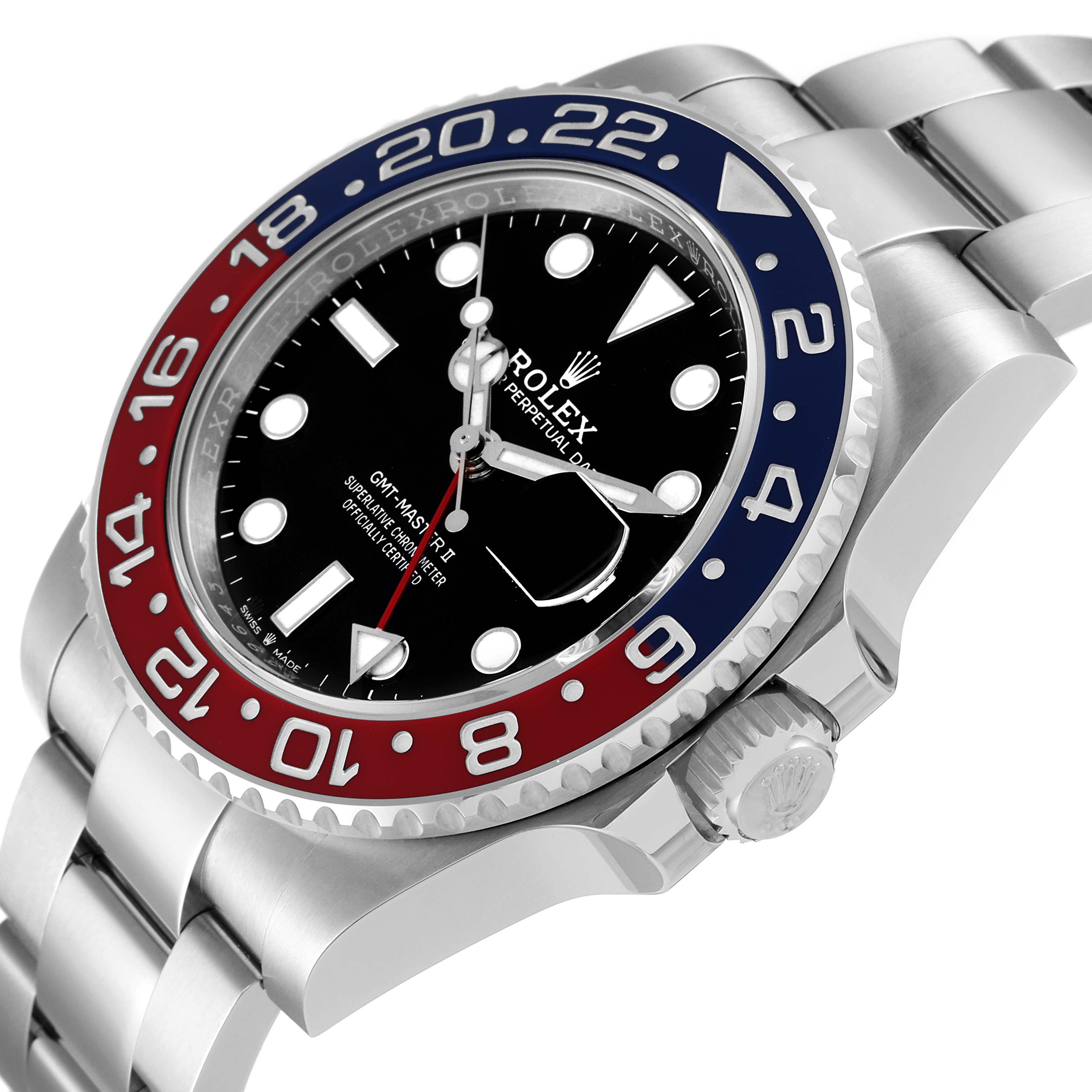 Rolex GMT Master II Pepsi Bezel Oyster Steel Mens Watch 126710 Unworn ...