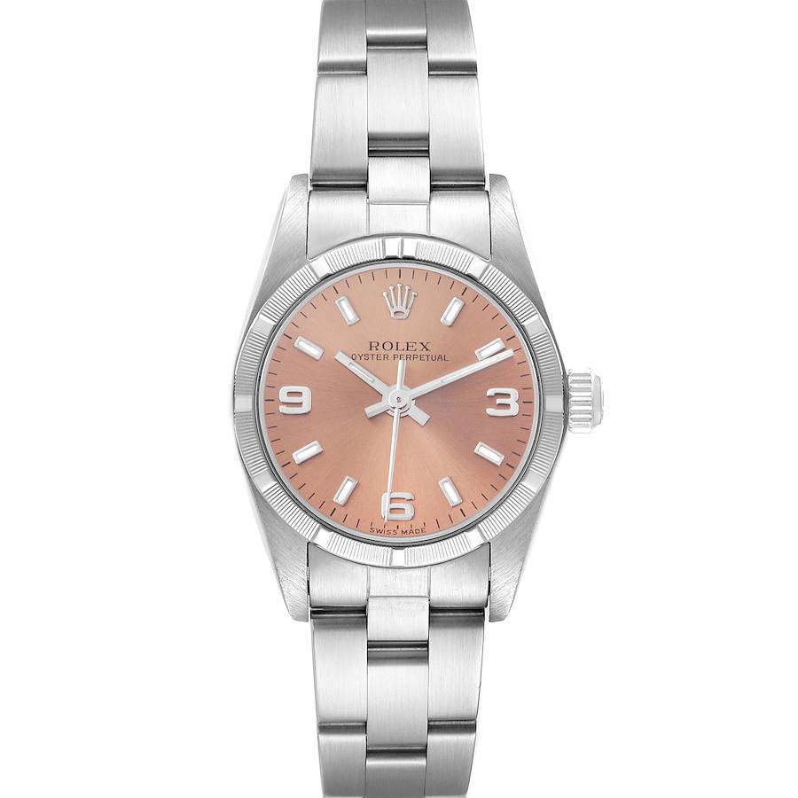 Rolex Oyster Perpetual Salmon Dial Steel Ladies Watch 76030 SwissWatchExpo