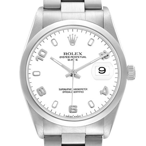 Photo of Rolex Date Steel White Dial Mens Watch 15200