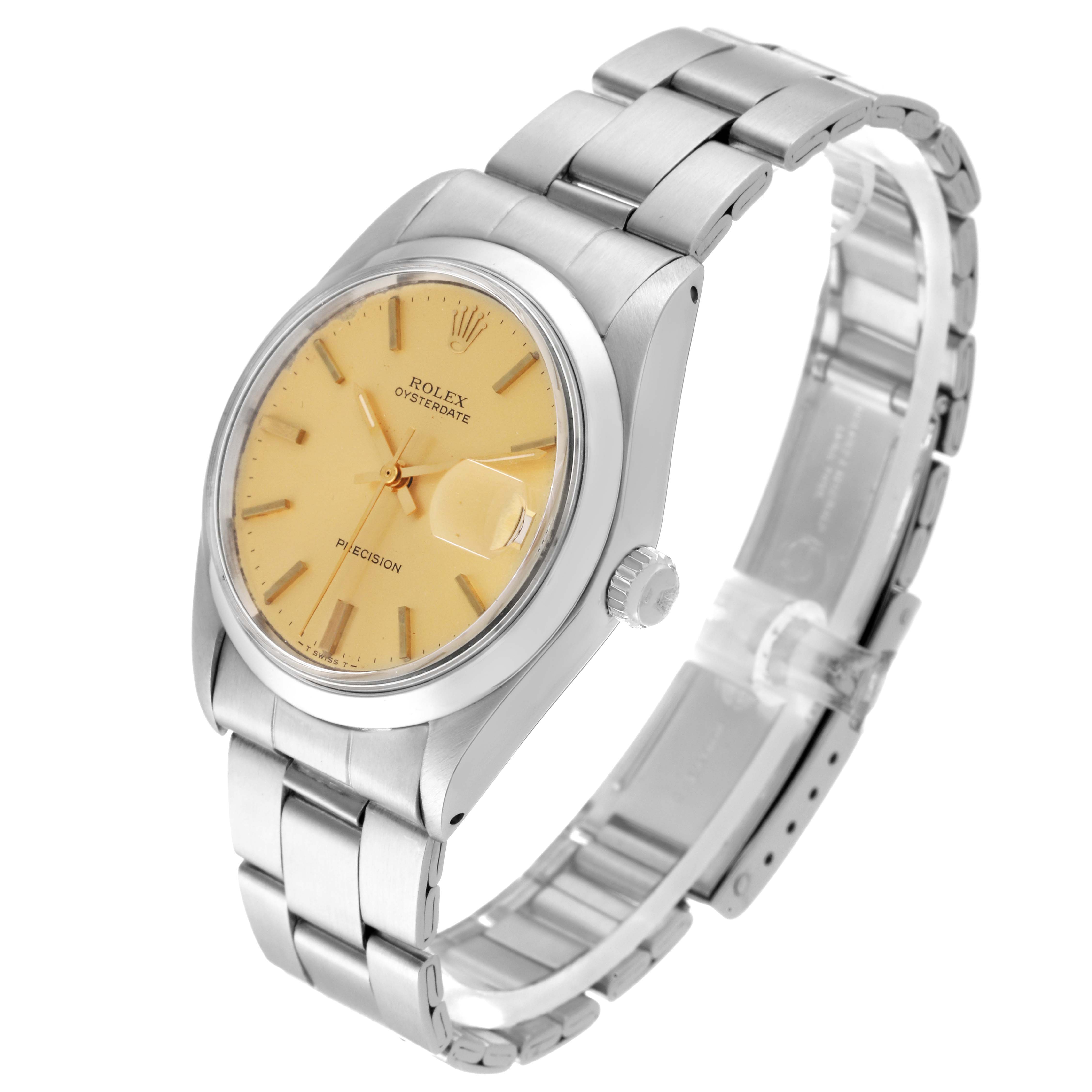 The Rolex Vintage Collection 6694 Men's Stainless Steel Champagne Dial 6694 Men's Stainless Steel Champagne Dial model watch is shown at a slight angle displaying its face, band, and crown.