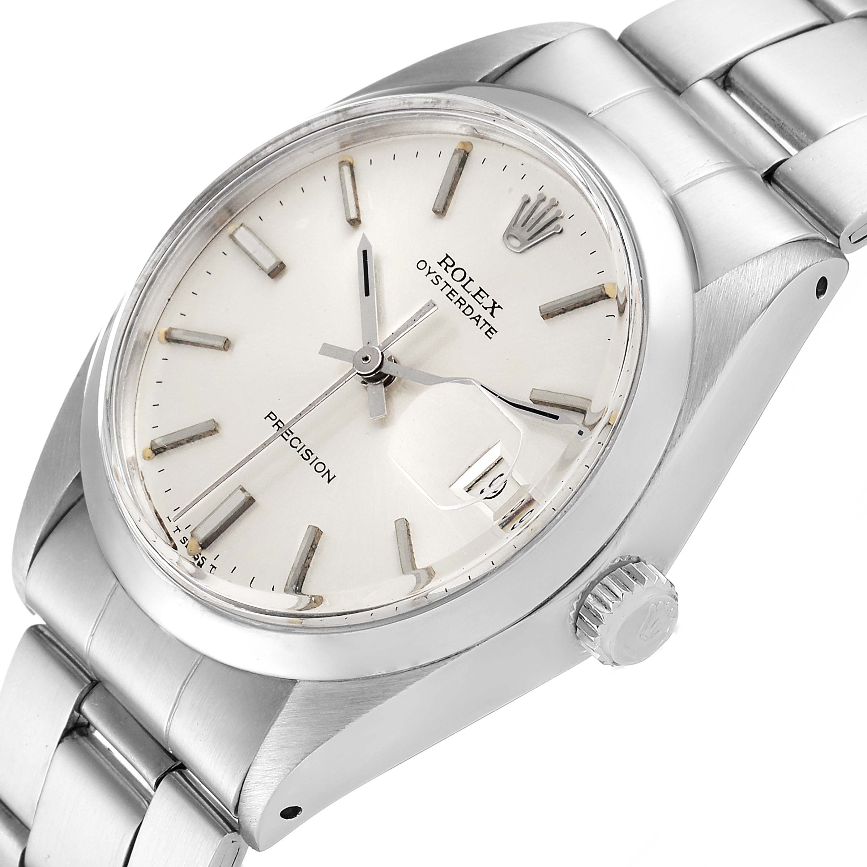 The image shows a Rolex Vintage Collection 6694 Men's Stainless Steel Silver Dial 6694 Men's Stainless Steel Silver Dial watch at an angled view, displaying the face, dial, crown, and part of the bracelet.