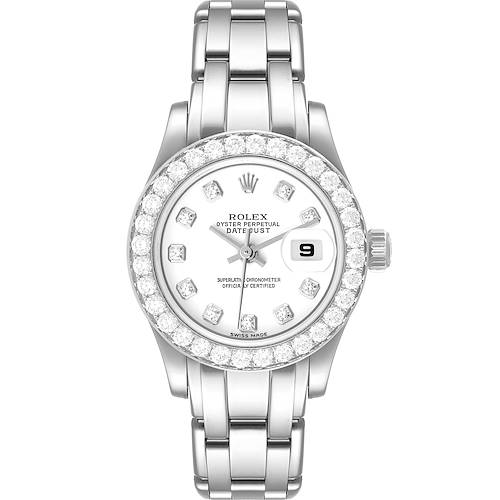 Photo of Rolex Pearlmaster Masterpiece 18K White Gold Diamond Ladies Watch 80299