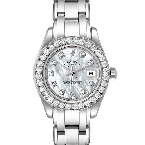 Photo of Rolex Pearlmaster  White Gold MOP Diamond Ladies Watch 80299 Papers
