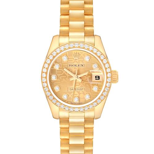 Photo of Rolex President Yellow Gold Anniversary Dial Diamond Ladies Watch 179138