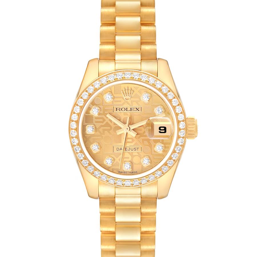 Rolex President Yellow Gold Anniversary Dial Diamond Ladies Watch 179138 SwissWatchExpo