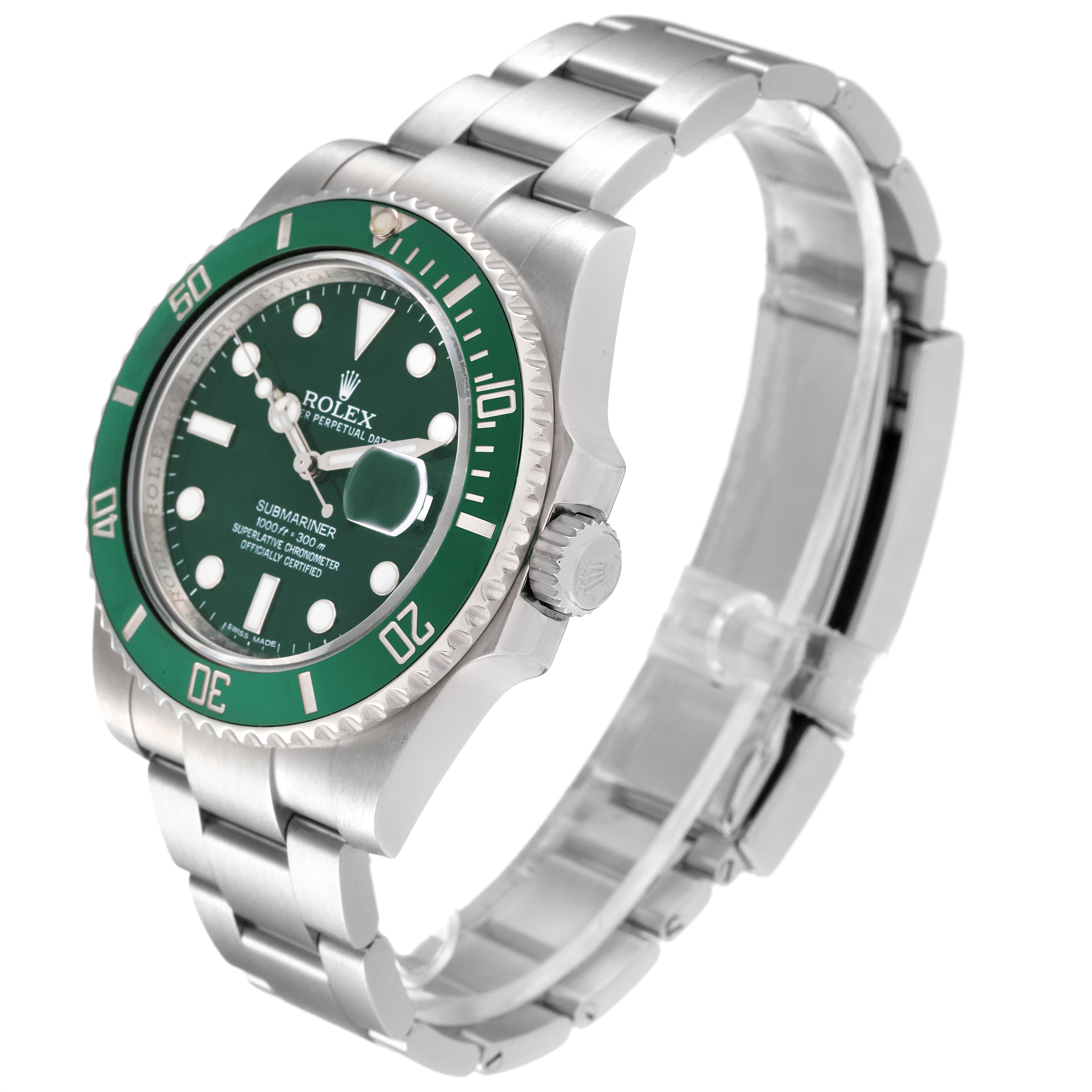 Rolex Submariner Hulk Green Dial Bezel Steel Mens Watch Lv