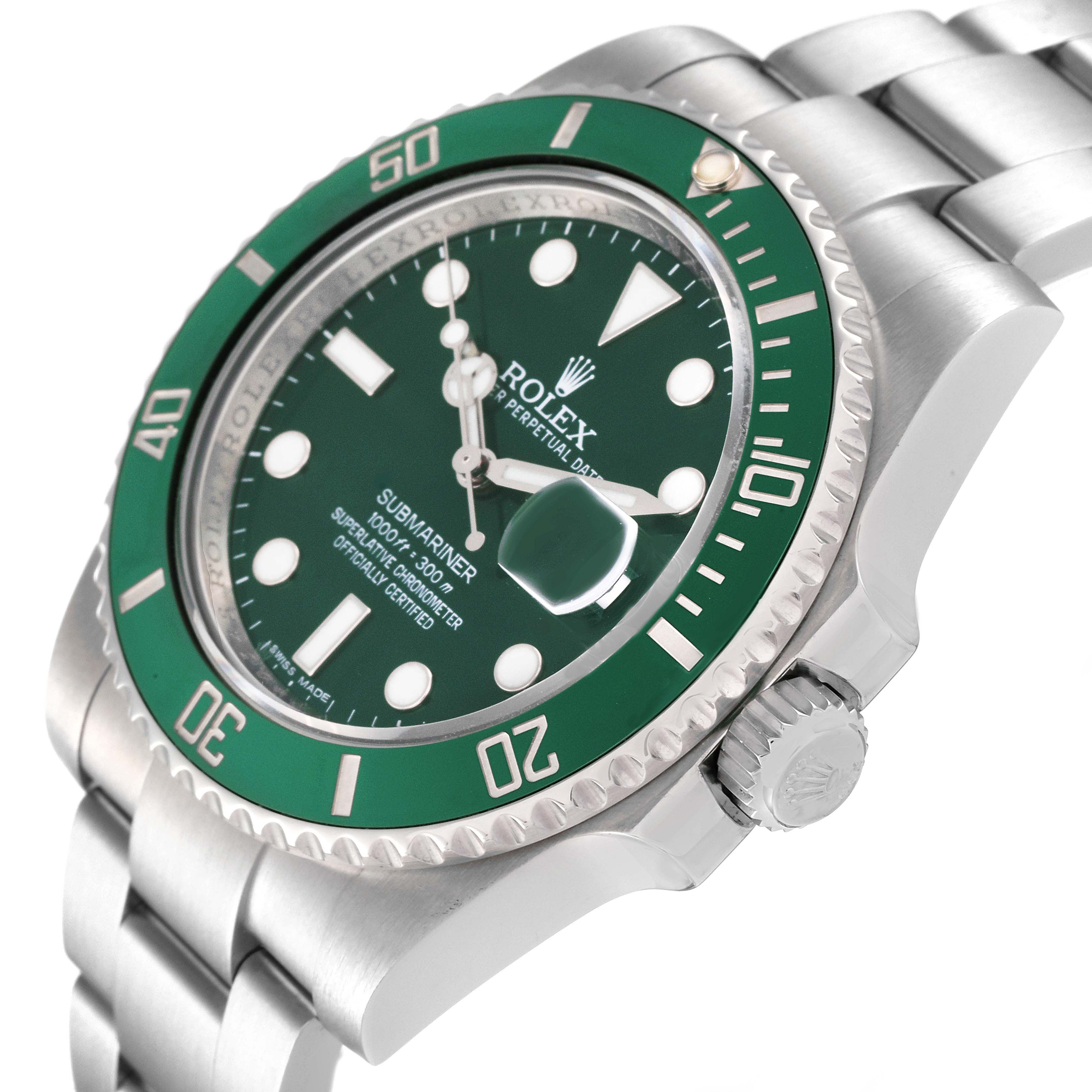 Rolex Submariner Hulk Green Dial Bezel Steel Mens Watch 116610LV ...