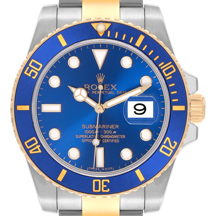 Rolex Submariner Steel Yellow Gold Blue Dial Mens Watch 116613 SwissWatchExpo