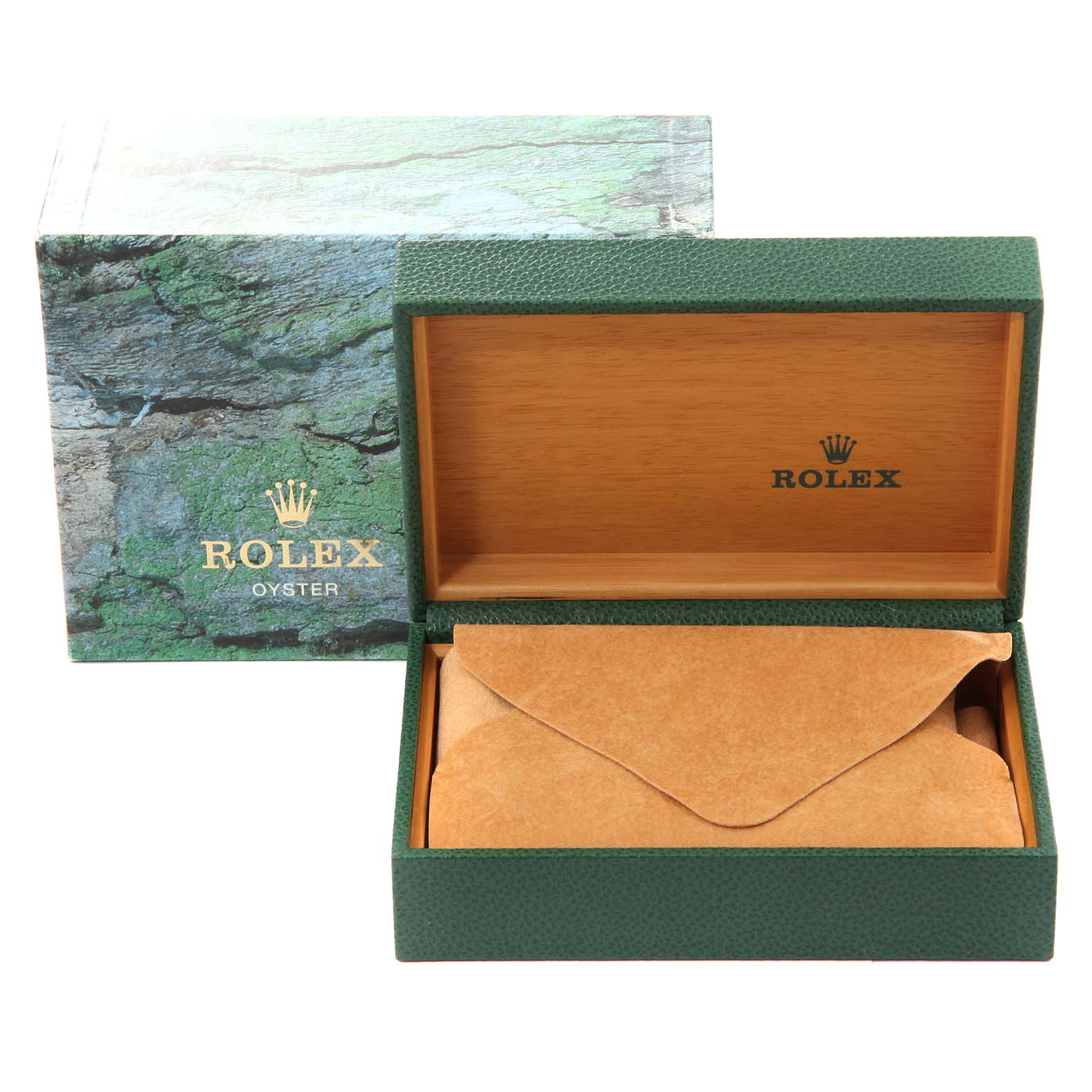 The image shows the box and packaging for a Rolex Turn-o-Graph 16264 Men
s Stainless Steel Black Dial 16264 Men
s Stainless Steel Black Dial watch, including an outer box and inner case.