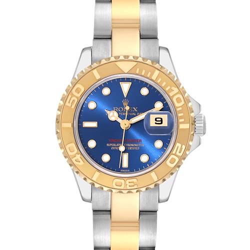 Photo of Rolex Yachtmaster Steel Yellow Gold Blue Dial Ladies Watch 169623 Box Papers