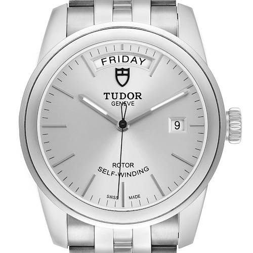 Photo of Tudor Glamour Day Date Steel Silver Dial Mens Watch 56000
