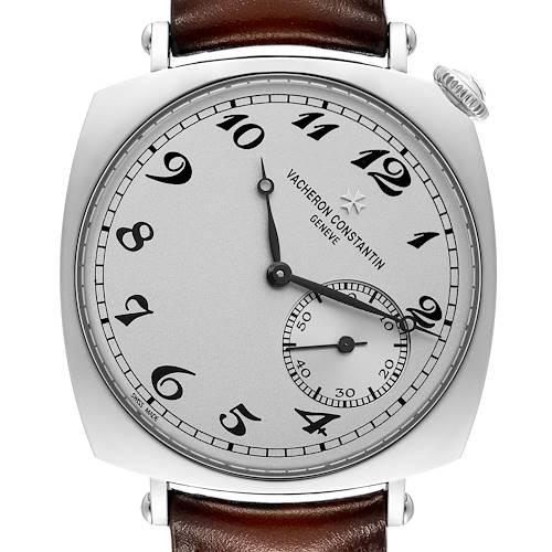 The image shows the face of a Vacheron Constantin Historiques watch, highlighting its dial, hands, and small seconds sub-dial.