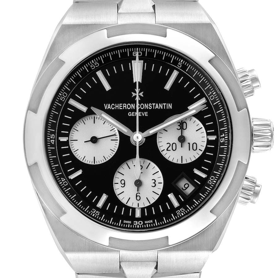 Vacheron Constantin Overseas Black Dial Chronograph Watch 5500V Box Card SwissWatchExpo