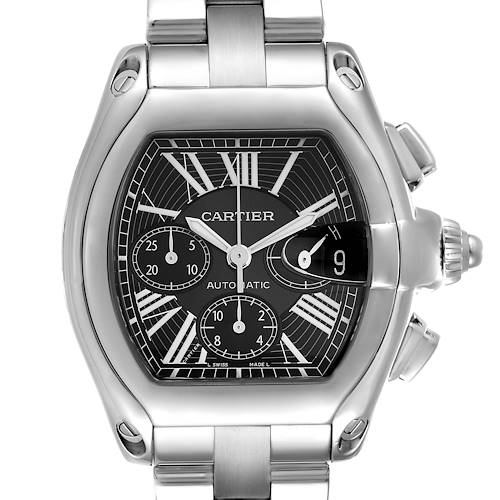 Photo of Cartier Roadster XL Chronograph Black Dial Mens Watch W62020X6 Box Papers