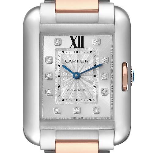 Photo of Cartier Tank Anglaise Steel Rose Gold Diamond Ladies Watch WT100025 Box Papers