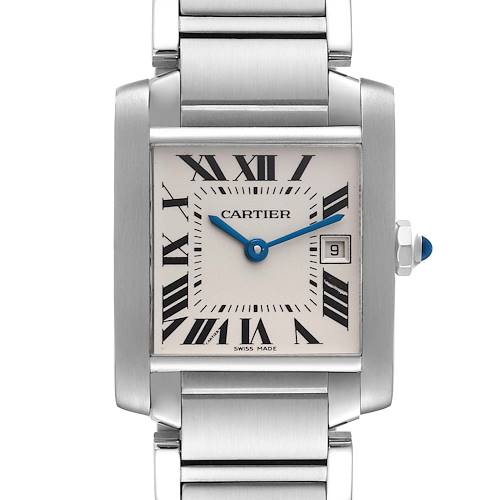 Photo of Cartier Tank Francaise Midsize Silver Dial Steel Ladies Watch W51003Q3